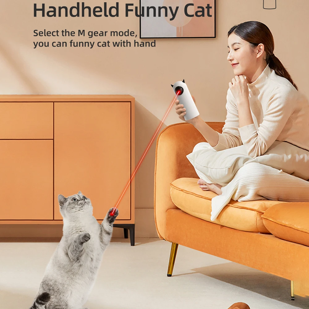 Juguetes interactivos para gatos automáticos, láser LED para mascotas, accesorios de juguete para gatos de interior, juguete electrónico de mano para perros - imagen 3