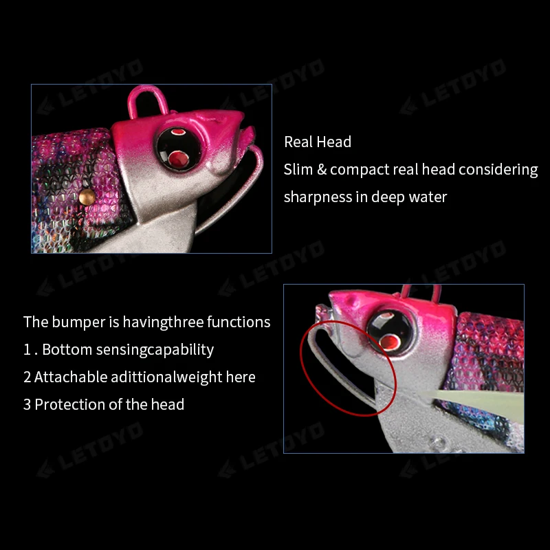 LETOYO-señuelo de calamar chapado luminoso, plantilla de calamar EGING, cebo Artificial, señuelo de sepia, pie web, pulpo, Señuelos de pesca - imagen 3