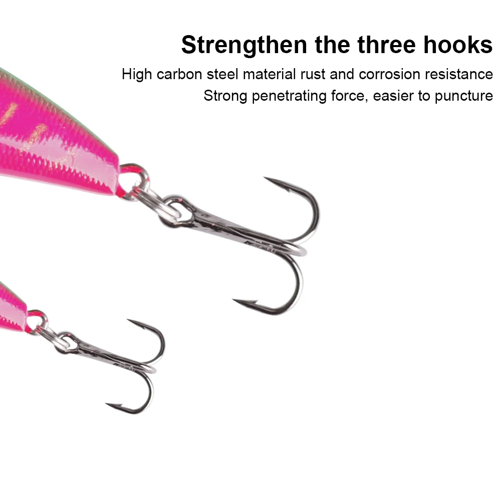 FTK 8,5 cm/3,35 pulgadas 5,5g cebo duro Minnow Streak Señuelos de pesca lubina gancho de agua dulce perca de buceo Wobbler Jerkbait - imagen 5