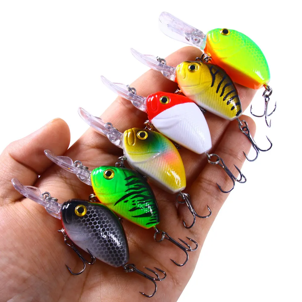 1 Uds 6,5 cm 7,5g señuelo de Pesca con manivela Isca cebo duro Artificial pike carpa Crankbait señuelos wobblers Pesca aparejos de Pesca - imagen 2