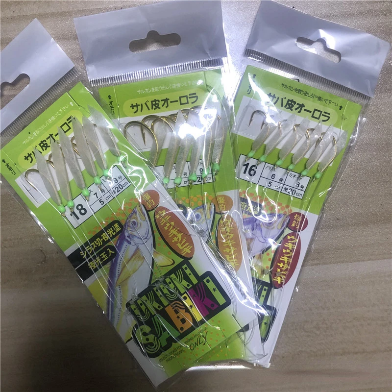 Gancho Biónico de piel de pescado blanco grande, 5 bolsas, gancho de piel de Camarón, boca deformada, caballa a rayas blancas, anzuelo de pescado de caballa española - imagen 3