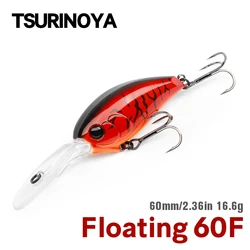 TSURINOYA 60F CHASER Crankbait 60mm flotante lubina lucio