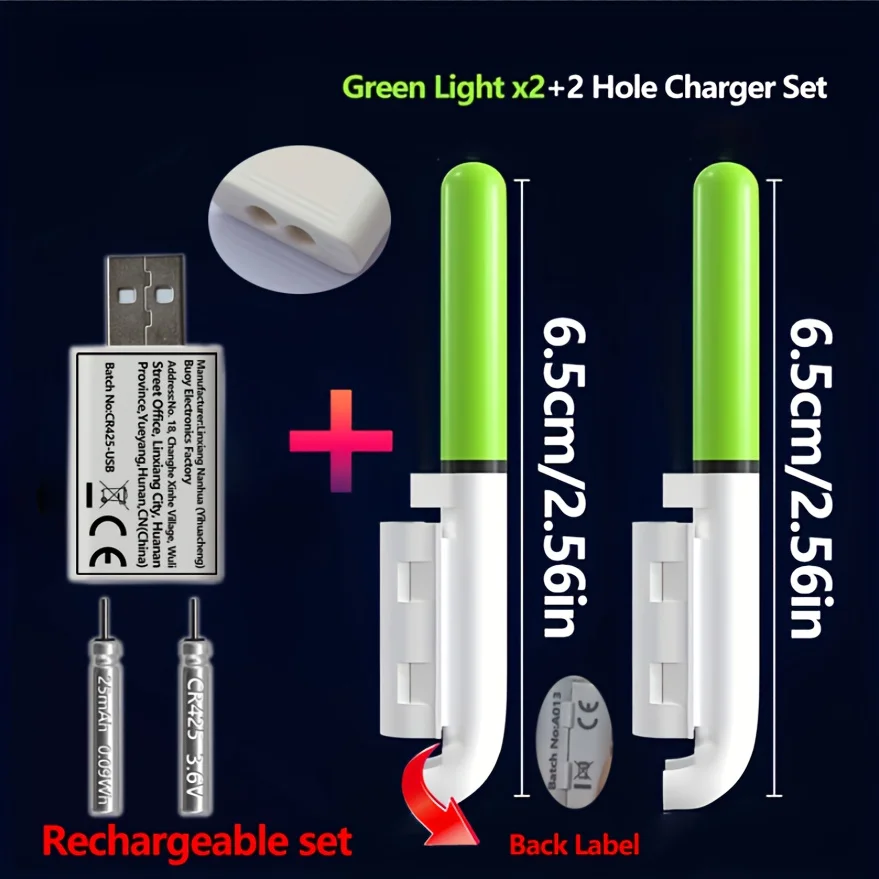 Luces de picada recargables con cargador USB para caña