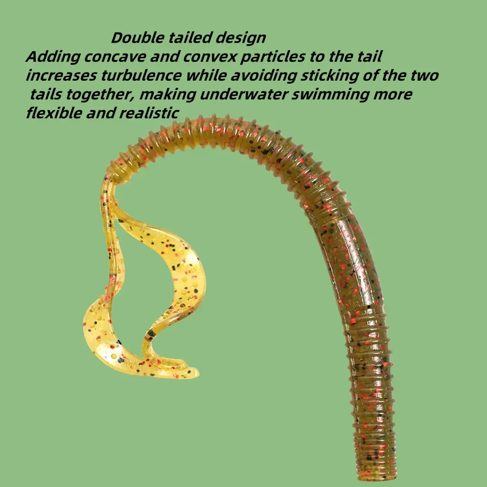 Señuelo de pesca de gusano de 9,5 cm, cebo suave, cebos de palo de plástico para lubina, trucha, señuelo de pesca, aparejo loco, aparejo de Carolina, aparejo de Texas - imagen 5