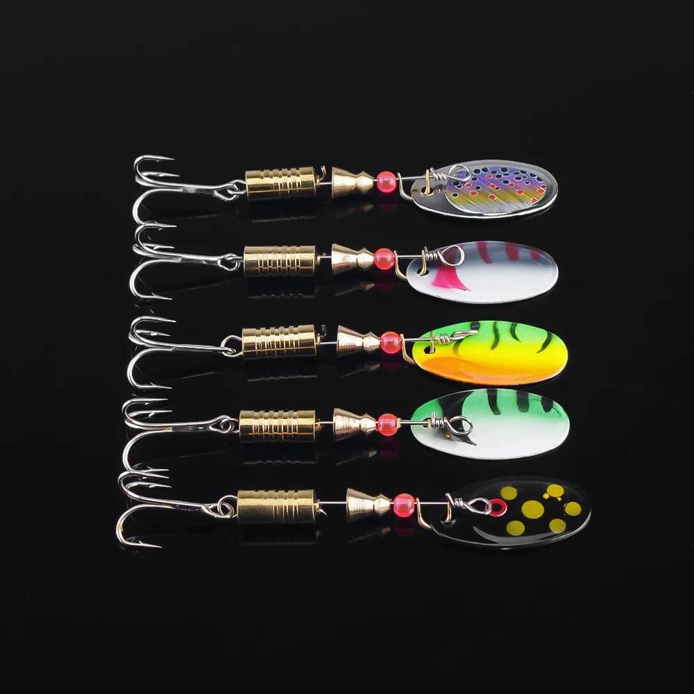 DNDYUJU-Señuelos de Pesca de Metal, anzuelos Wobblers Crankbaits, plantilla de Metal, Spinner de lentejuelas, trucha acSpoon, 5 piezas, 3,5g/5,5g - imagen 4