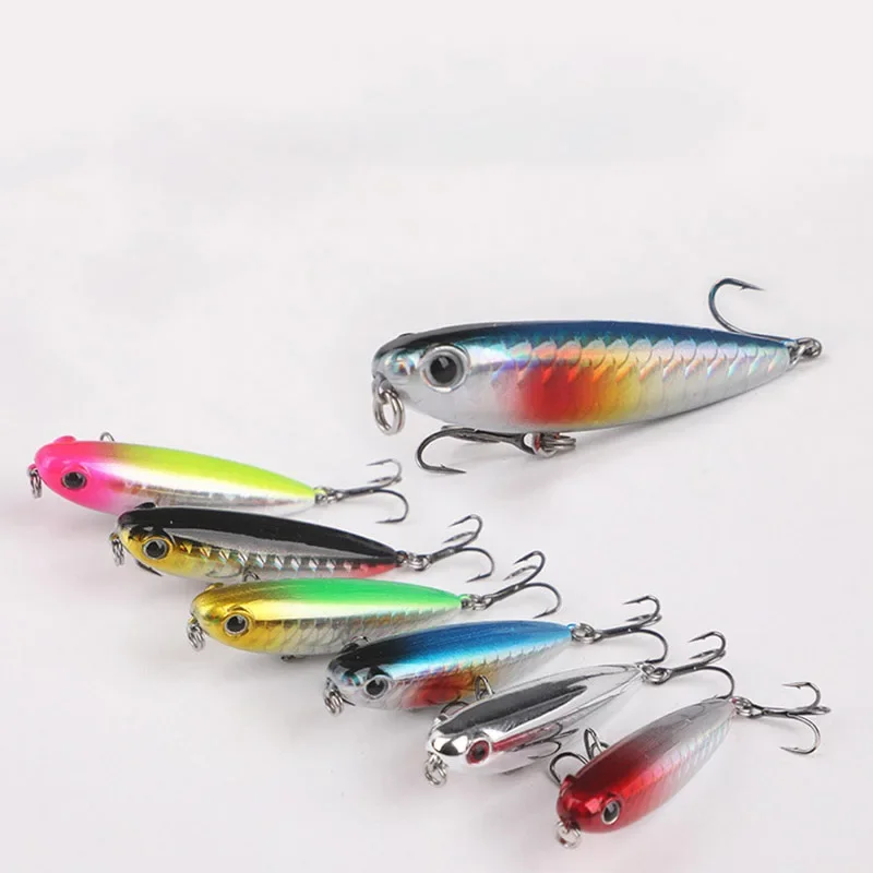 OUTKIT-señuelo de Pesca con lápiz flotante, 5cm, 2,8g, señuelos duros para perros de agua superior, Wobbler, cebo duro Artificial, aparejos de Pesca - imagen 4