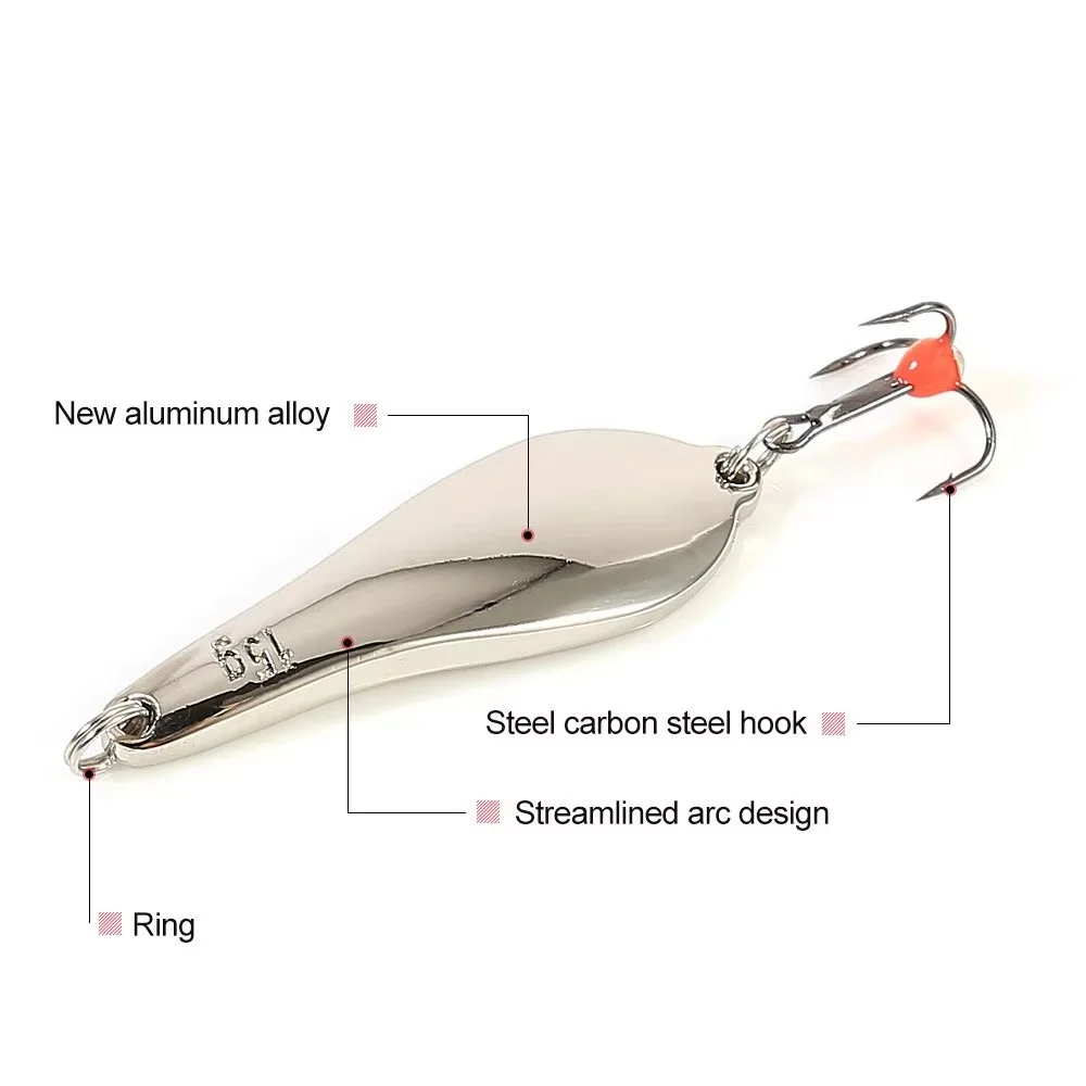 Señuelo de pesca en hielo de Metal, cuchara con anzuelo triple, equilibradores de invierno, cebo Artificial, plantilla dura, Wobblers, Lucio, 10g, 15g, 20g - imagen 4