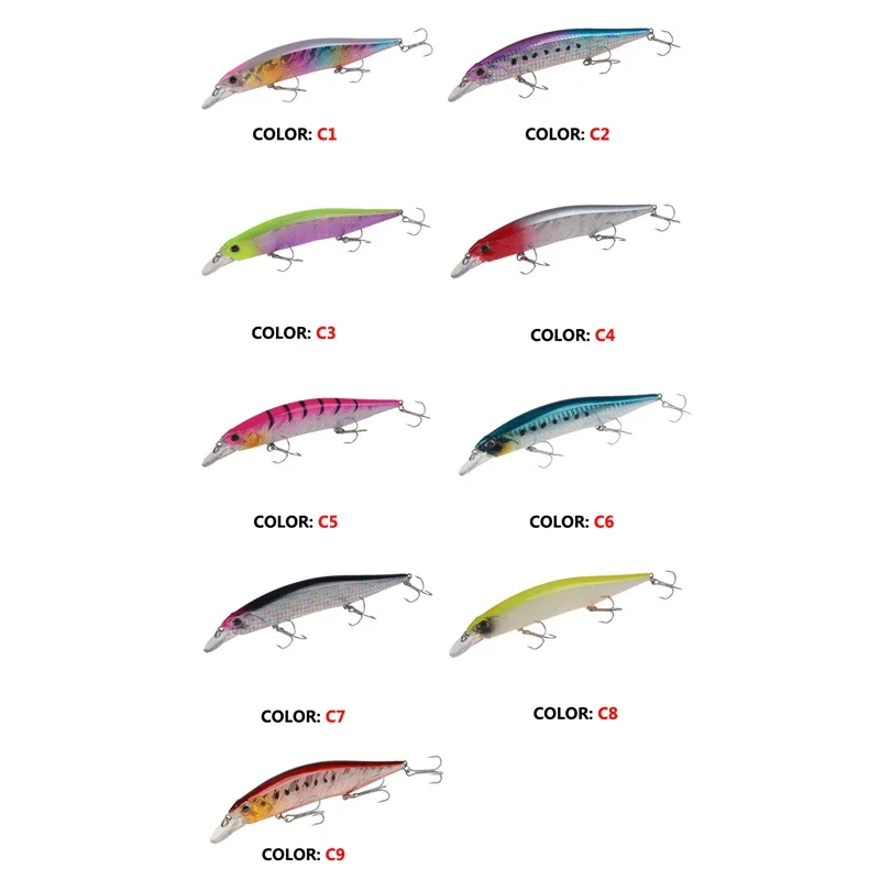 Señuelo de pesca Minnow, cebo duro Artificial flotante, Wobblers, Crankbait, Lucio, anzuelos triples, aparejos, 13,5 cm, 17,5g - imagen 5