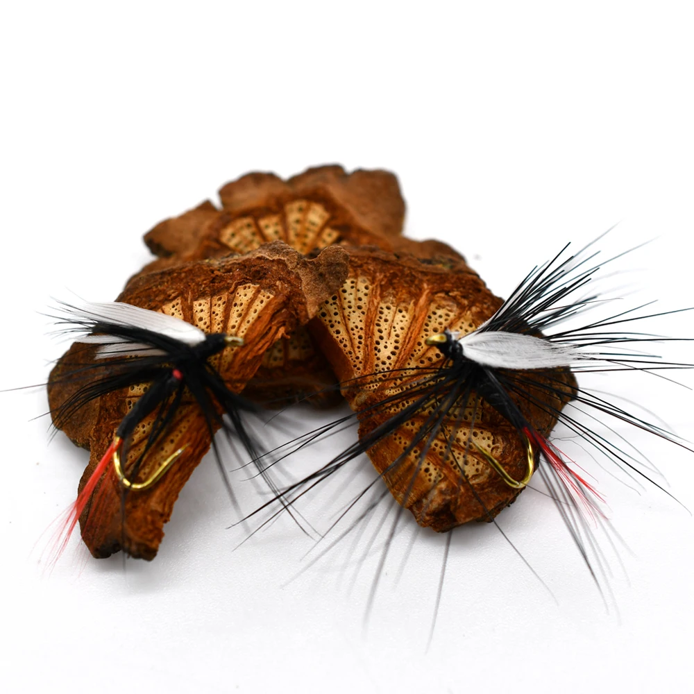 MNFT 10PCS 12 #   Cola roja ala blanca marucción/salmón, moscas de trucha pesca mosca - imagen 5