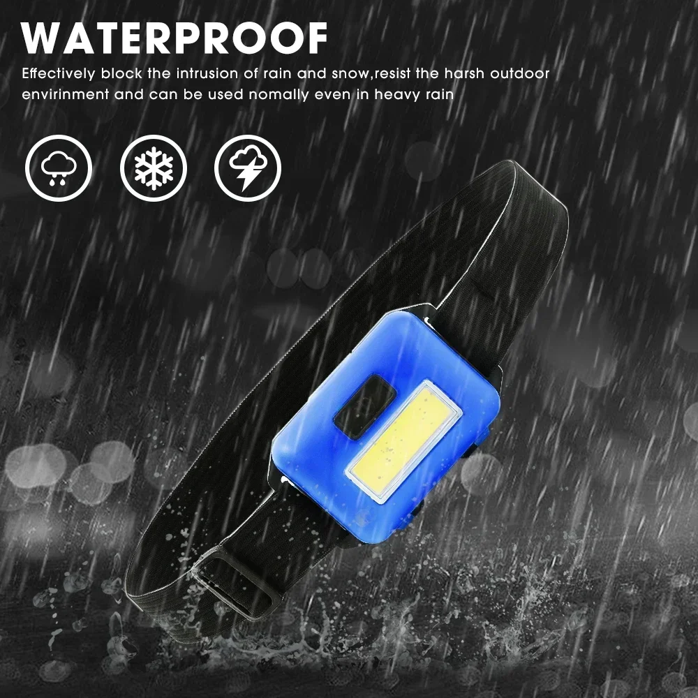 Mini faro COB, faro LED portátil, luz frontal impermeable con 3 modos de iluminación, linterna frontal para acampar al aire libre y senderismo - imagen 4