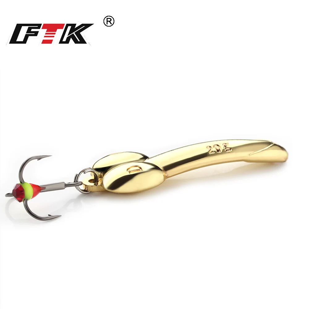 FTK-señuelo giratorio de pesca en hielo, cebo de pesca de lubina, anzuelo triple, 5g/10g/15g/20g, 34mm/44mm/50mm/56mm, 1 unidad - imagen 4