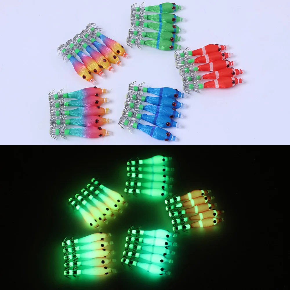 5 unids/pack de señuelos blandos de calamar, anzuelos de cebo Artificial de 3,1g y 60mm, anzuelos de pesca flotantes de goma sintética para lubina, cebo de calamar - imagen 2