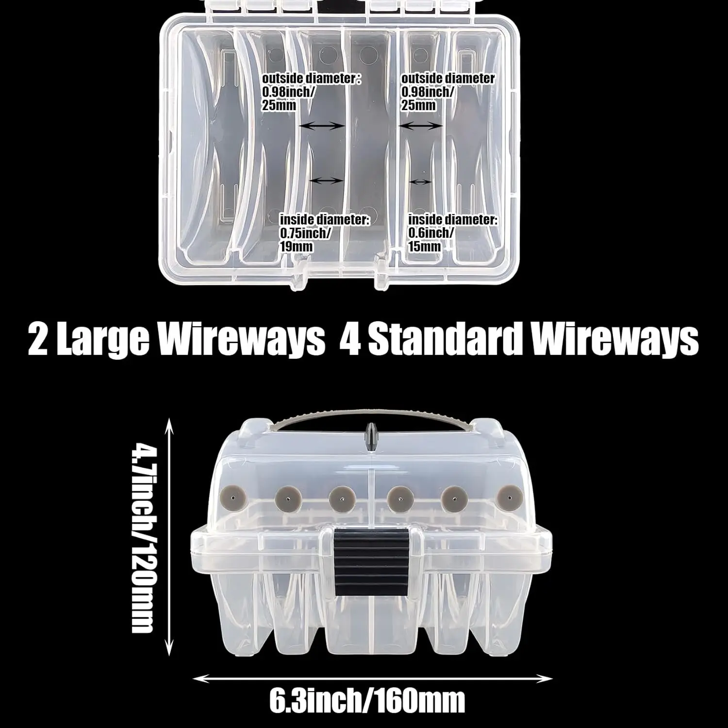 Caja organizadora de sedal de pesca resistente al agua, estuche de almacenamiento de aparejos con capacidad de 6 carretes, soporte de carrete para accesorios de pesca pescadora - imagen 3