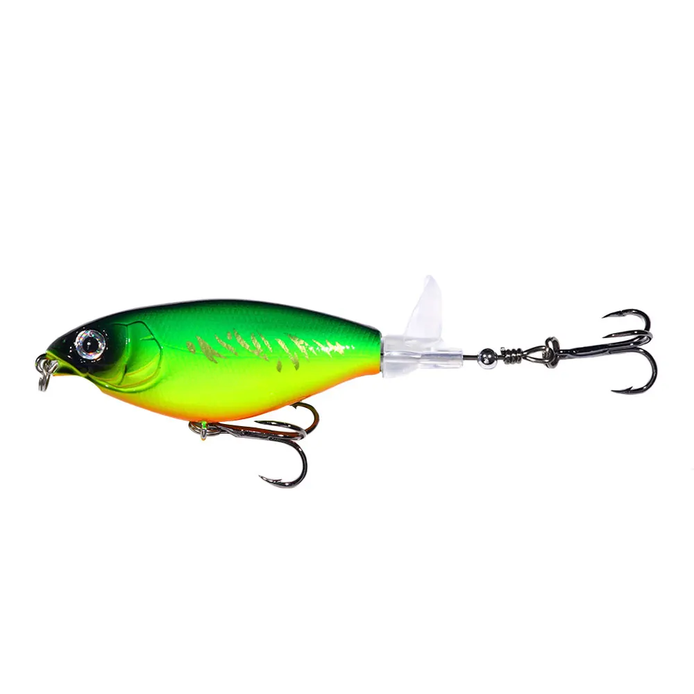 Popper Wobbler Topwater lubina – Señuelo artificial cola giratoria - imagen 3