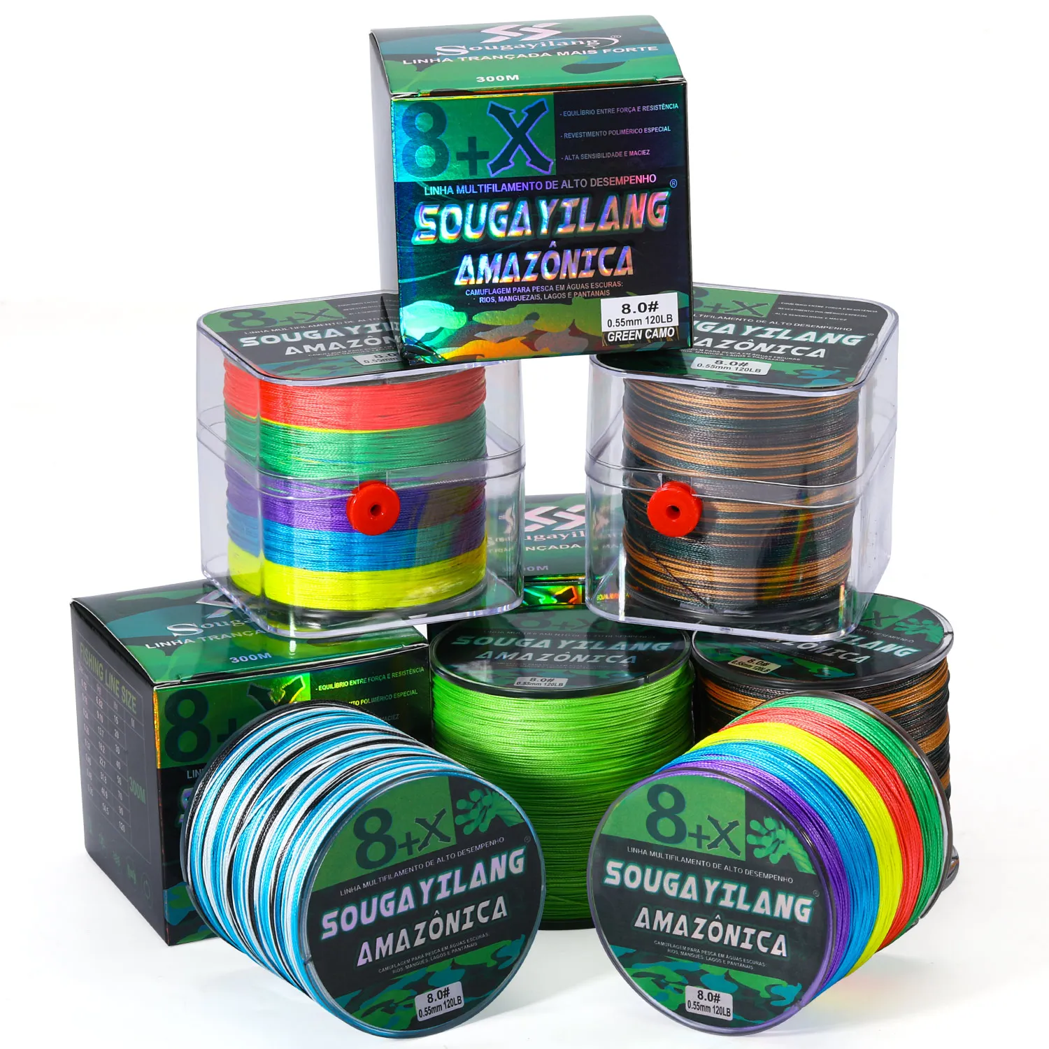 Sougayilang 8 línea de pesca trenzada 300m PE línea de pesca multifilamento pesca de carpa arrastre 15-120lb línea de PE para lubina Lucio carpa pescado - imagen 2