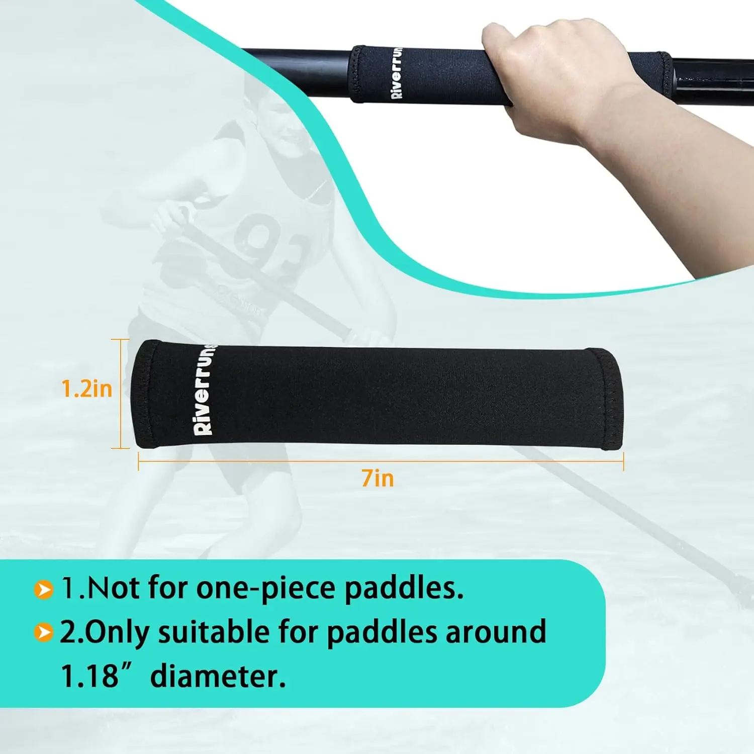 Empuñaduras de goma antideslizantes para Paleta de Kayak, accesorio de prevención de ampollas, ultraligero y suave, estándar de 31mm/1,22 pulgadas - imagen 3