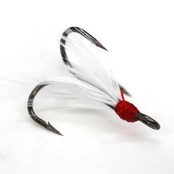 Anzuelos triples con plumas de mar – acero al carbono afilados