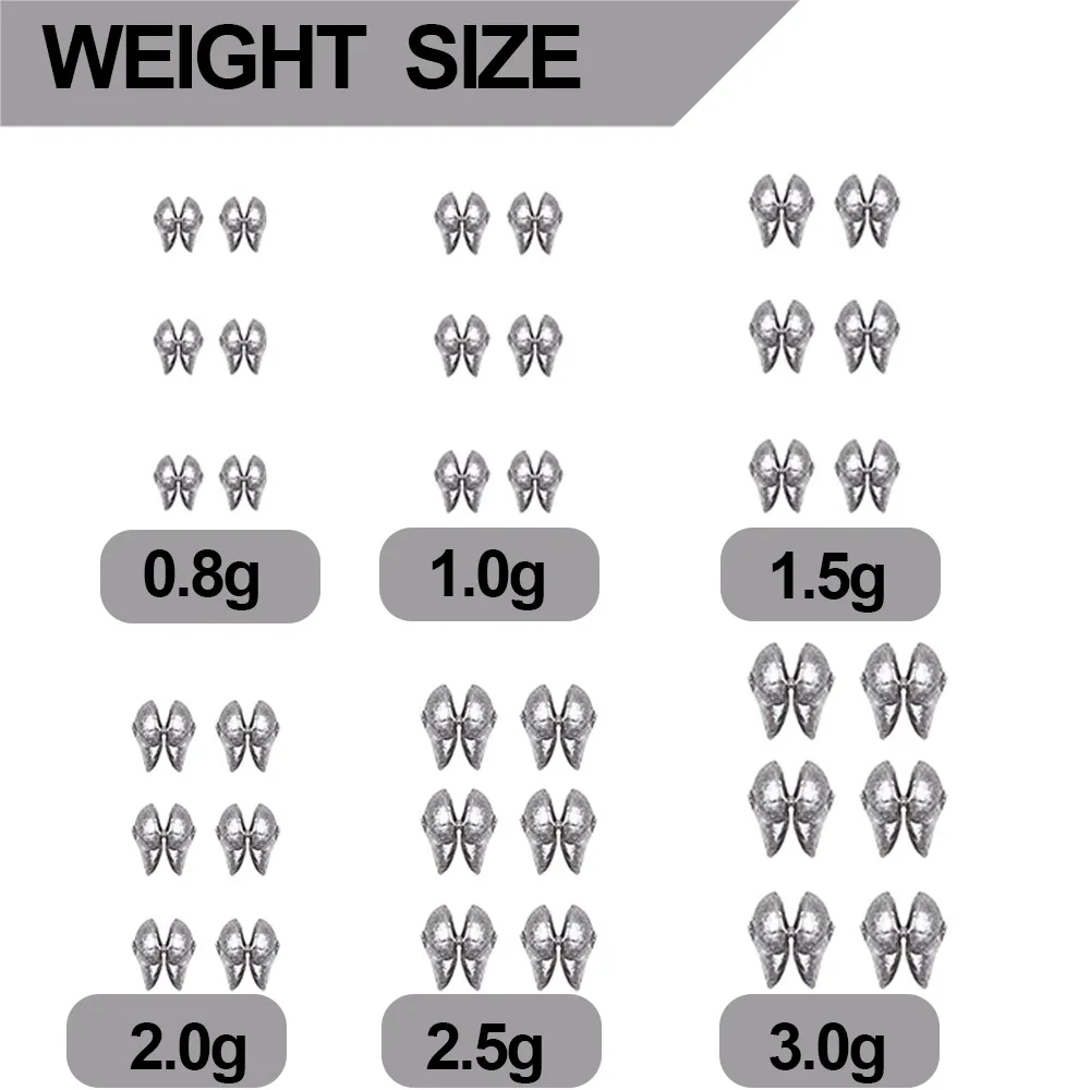 Pesas de plomo extraíbles para pesca, aparejos de pesca de carpa, 100g-3g, 200/0,8 unidades - imagen 2