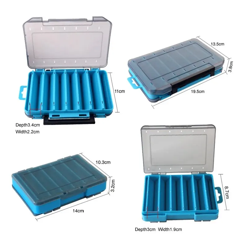 Caja de almacenamiento de aparejos de pesca de doble cara para señuelos giratorios, caja de herramientas Egi, estuche de cebo Artificial, organizador de accesorios de pescador - imagen 5