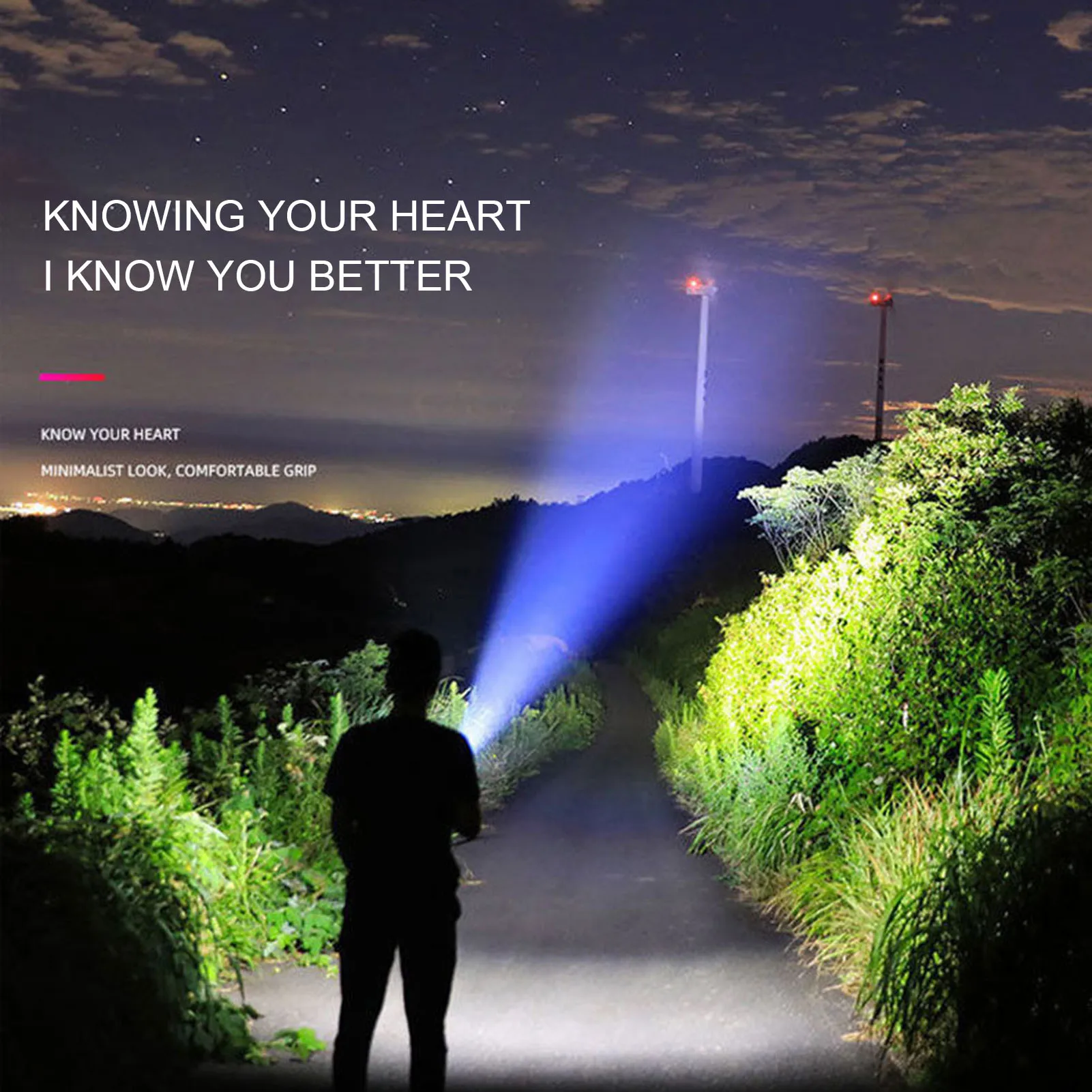 Linterna portátil de mano resistente al agua, linterna recargable de larga distancia, 4 luces, luz de Camping, senderismo al aire libre - imagen 5