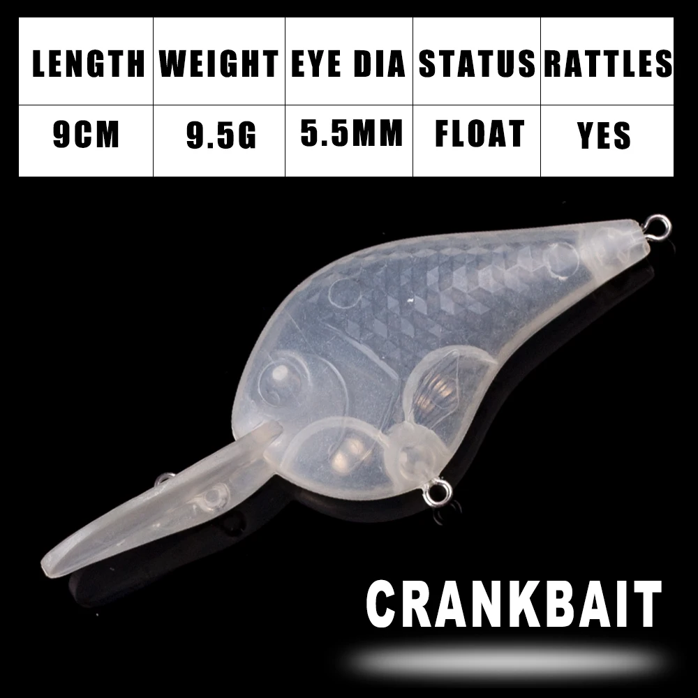 Dr.Holife Crankbait sin pintar para pesca en agua profunda – DIY - imagen 2