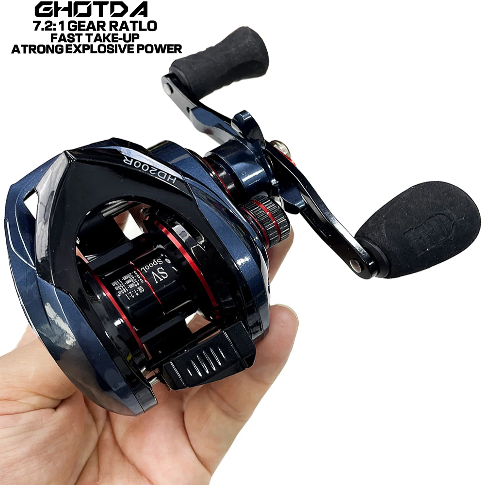 GHOTDA-carrete de pesca Jigging de arrastre máximo, 8kg, 17 + 1 BB 7,2: 1 - imagen 4
