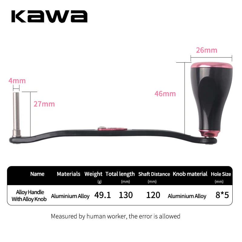 Kawa nuevo carrete de pesca mango de Metal con perillas de aleación longitud 130mm 49 g/pc traje D/S carrete de pesca de fundición accesorio de aparejos DIY - imagen 3