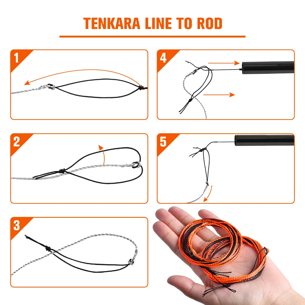 Goture-línea de pesca Tenkara clásica, aparejos de pesca de carpa, 3,6 m, lote de 2 unidades - imagen 5