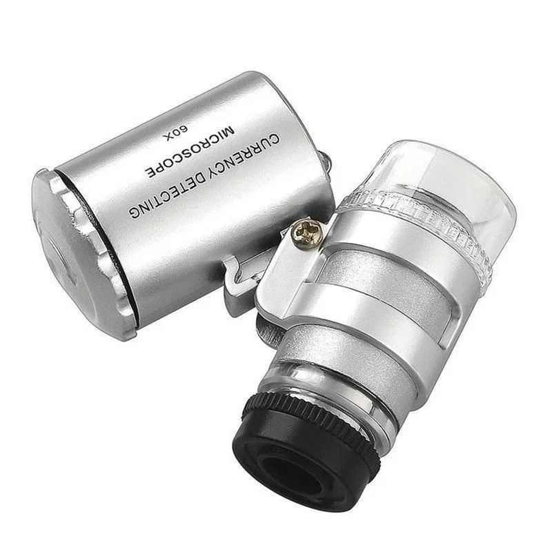 Microscopio de bolsillo 60X LED – Lupa profesional con luz ultravioleta - imagen 4
