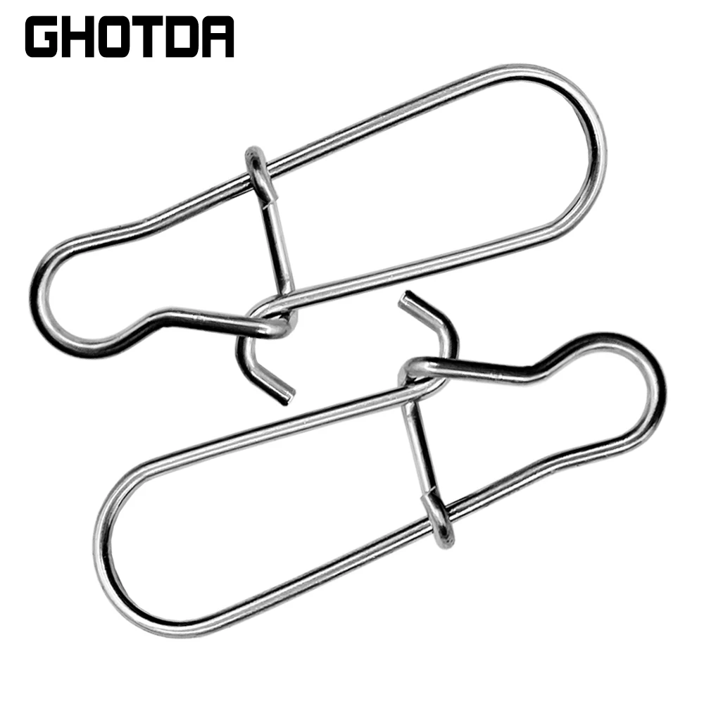 Ghotda 100 Uds anzuelo práctico y práctico señuelo mosquetón herramienta de aparejos pesca con mosca accesorio a presión diámetro 0,5-0,8 m - imagen 5