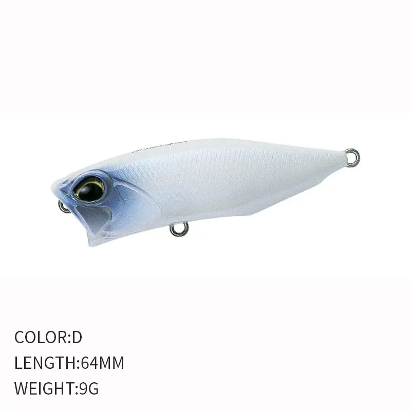 Popper-Señuelos de Pesca flotantes, cebo duro de 64mm, 9g, ojos 3D, Topwater, lubina, trucha, Lucio, Wobblers artificiales, aparejos de pesca de plástico - imagen 5