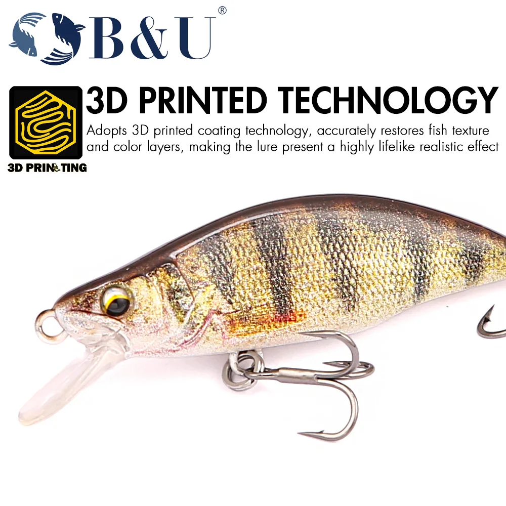 B&U Minnow Señuelo duro patrón trucha para lubina y lucio - imagen 4