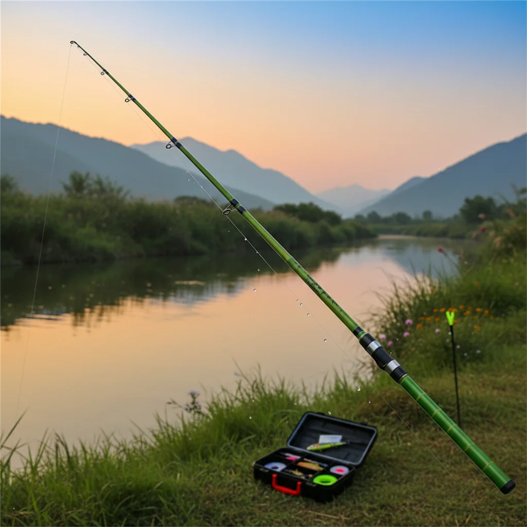 Caña fibra vidrio corta ligera resistente para pesca trucha en arroyos - imagen 4