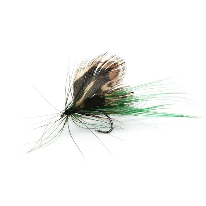 Juego de anzuelos con forma de mariposa para Pesca, cebos de plumas para mosquitos, cebos falsos para insectos, 12 piezas - imagen 3