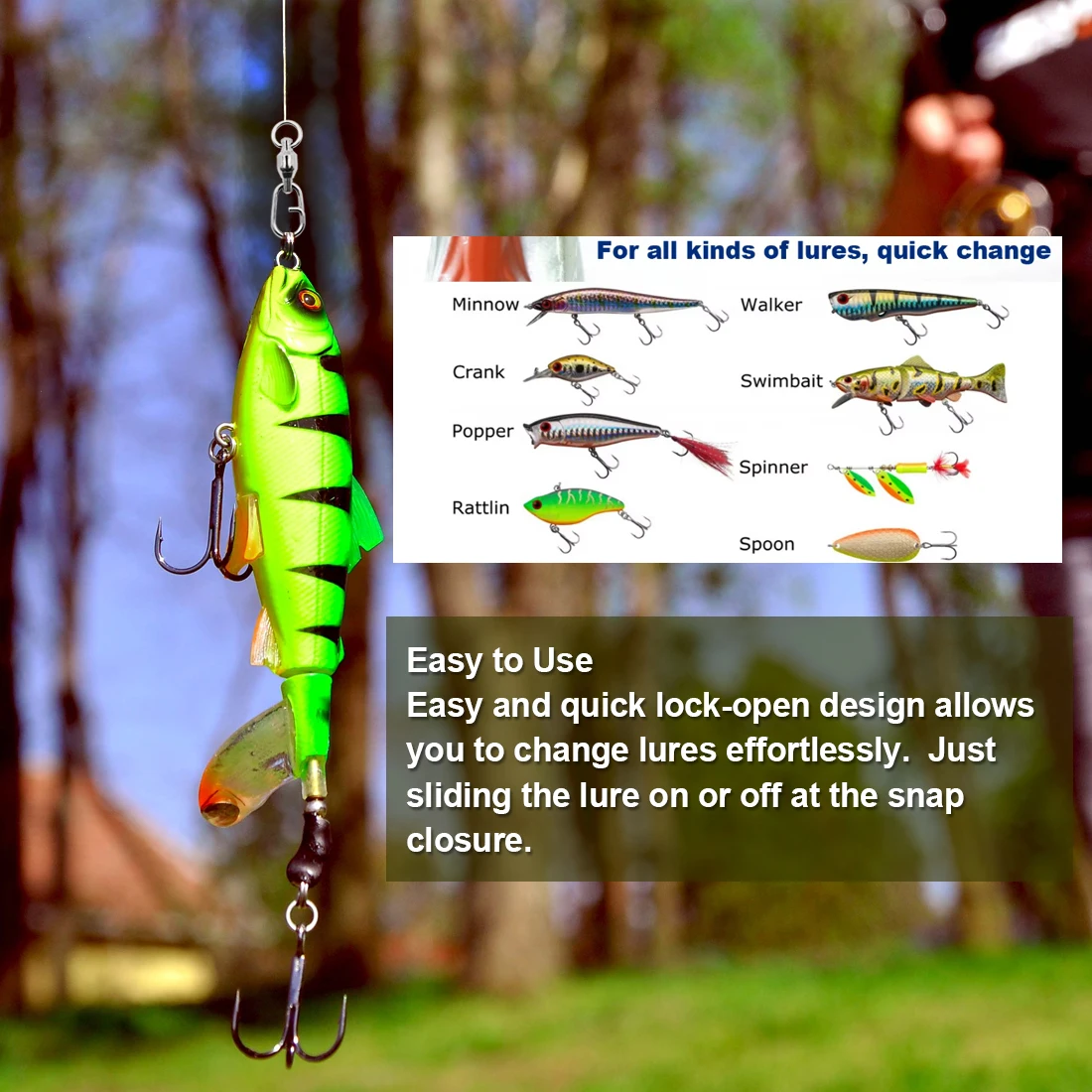 FishTrip-Clip giratorio de rodamiento de bolas para pesca, giratorio de agua salada resistente con mosquetón, giratorio de calamar de acero inoxidable - imagen 5