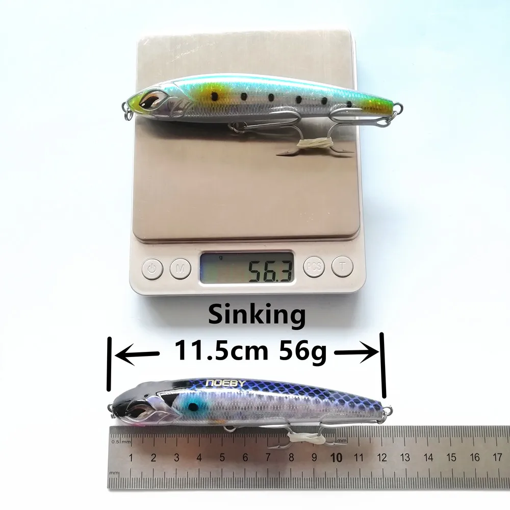 Noeby-señuelo de pesca de lápiz, cebo duro Artificial para pesca de mar GT Tuna, hundimiento, 3 piezas, 115mm, 54g, nuevo - imagen 2