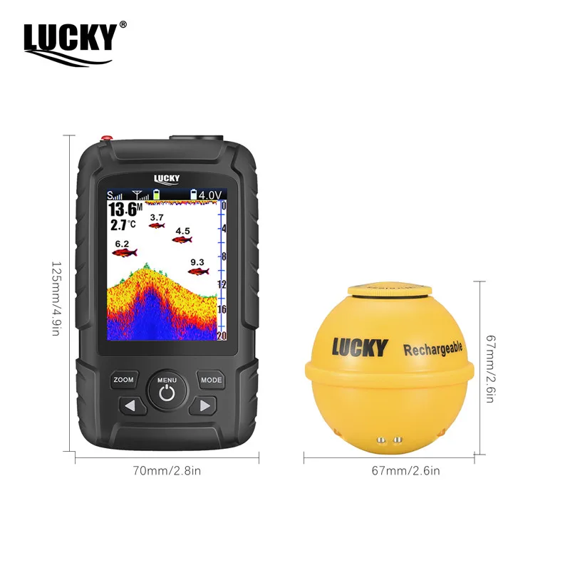 Lucky FF718LiC-WLA buscador de peces portátil inalámbrico 45M/147 pies Sonar profundidad sonda echosonda echolot echo sondeur deeper - imagen 4