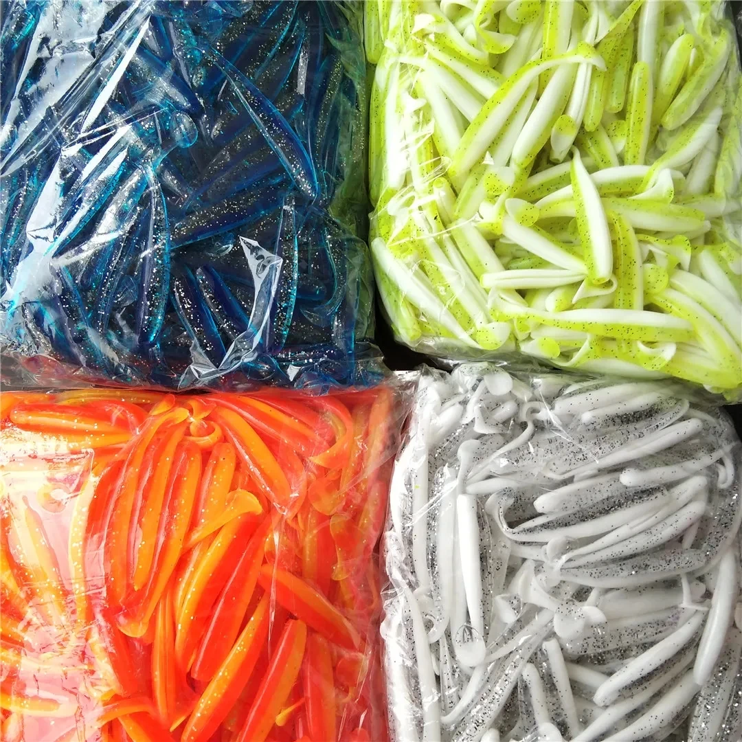 Swolfy-SEÑUELOS blandos Wobblers de 7,5 cm y 5cm, señuelo de pesca shad t-tail Aritificial de silicona, Lucio, aparejos de pesca - imagen 4