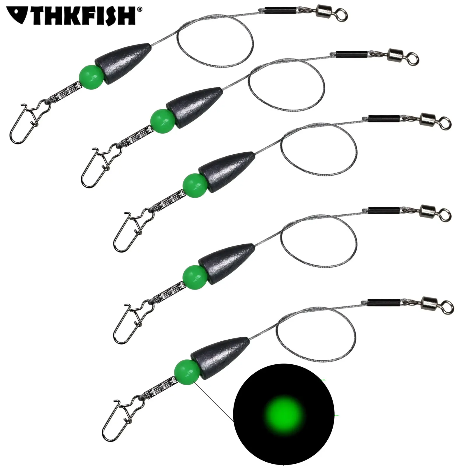 5 uds Texas Rigs Carolina Ready Rigs 5g 7g 10g 14g pesas de pesca plomo Pre atado aparejo líder de alambre de acero para lubina Walleye