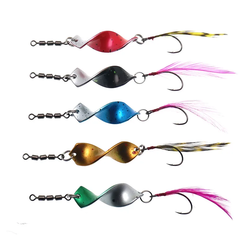Señuelos de Pesca de Metal Trenzado, Señuelos de Pesca con Cuchara, Señuelos de Jigging, 4g 3mm, Señuelos Artificiales Giratorios, Señuelos Duros para Trucha y Lubina - imagen 3