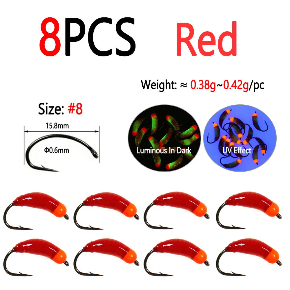 8pcs Red