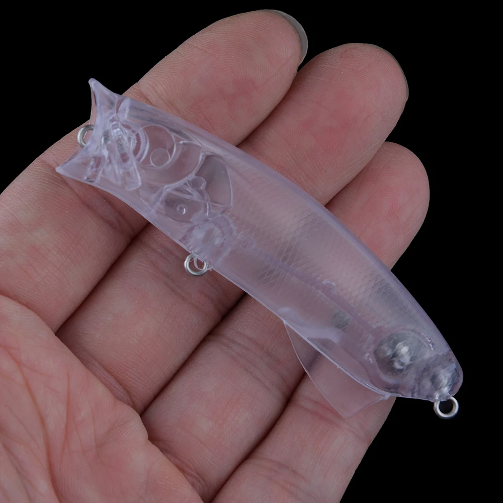 Chan'sHuang 20 piezas cebo en blanco sin pintar 9,5g/80mm sonajero Popper Topwater DIY señuelo de pesca Artificial hecho a mano - imagen 5