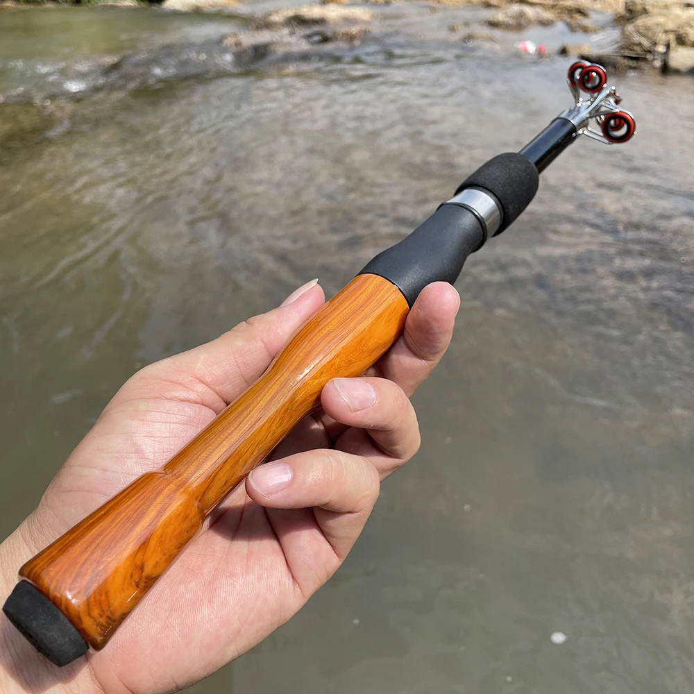 Mini caña de pescar telescópica portátil de carbono Resistencia máxima: lanzamiento giratorio de 8 KG - imagen 3