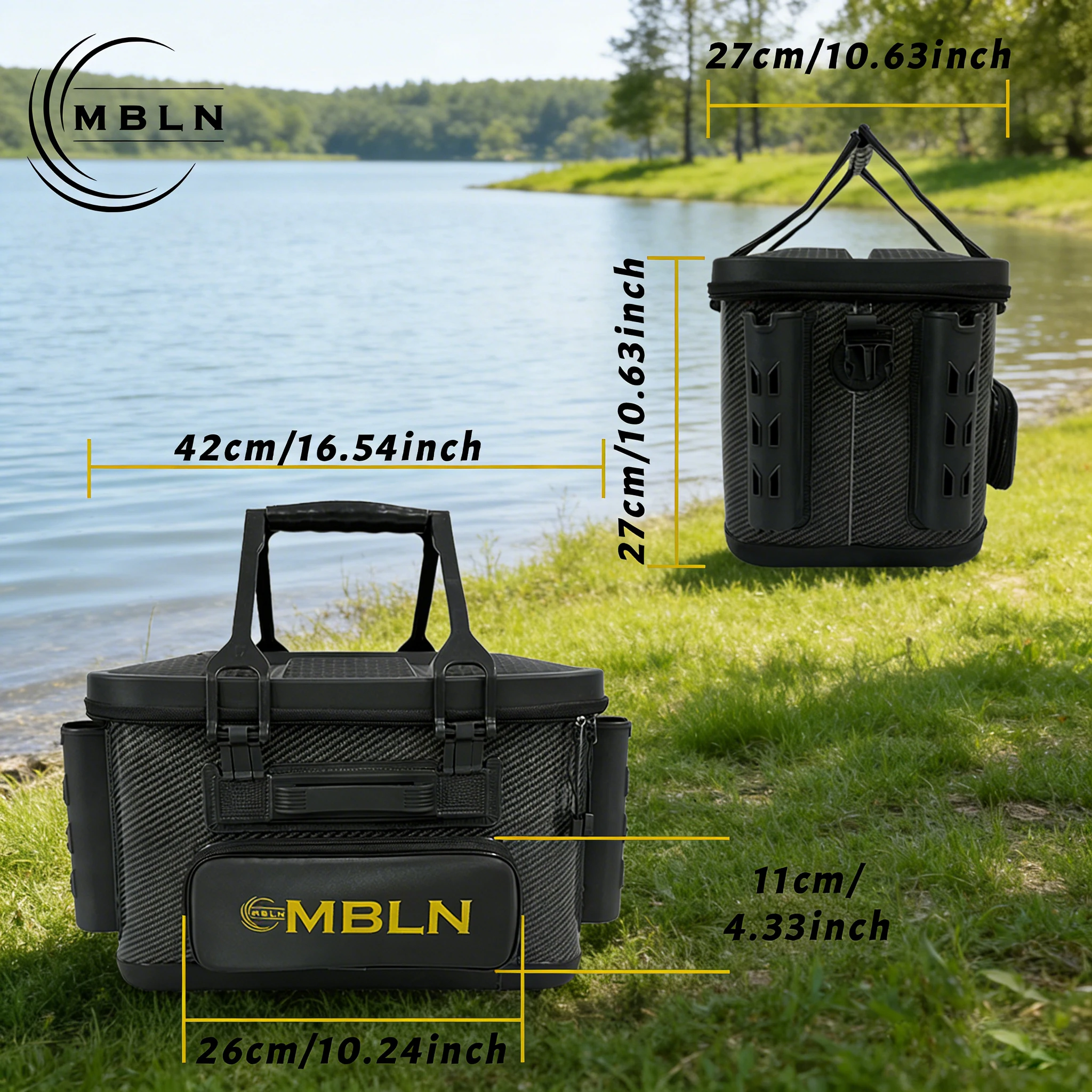 Caja de pesca EVA rígida con doble varilla lateral – Gran capacidad - imagen 5