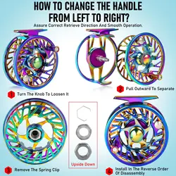 Carrete de mosca Sougayilang Multicolor – Rodamientos aluminio fundido