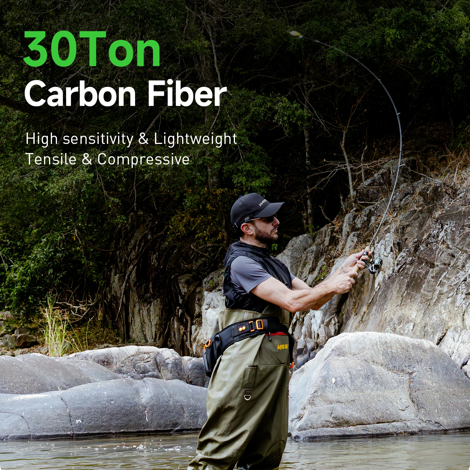 HANDING 78g Micro BFS caña de pescar caña de pescar de carbono peso del señuelo 1-8g FUJI ® Anillos guía O+A UL/L Power para caña de pescar de trucha BFS - imagen 5