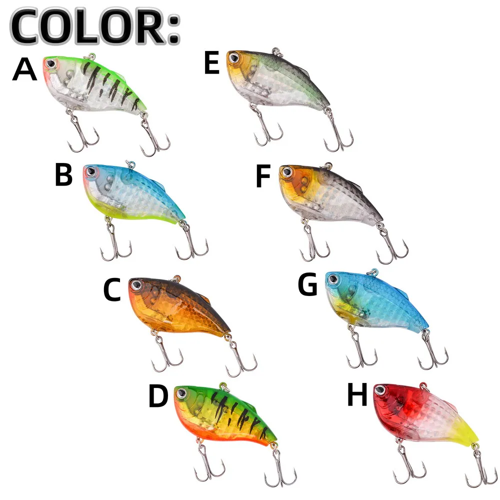 Señuelo Vib láser de 6cm y 15g, cebo Artificial de plástico duro para pesca, ojos 3D, Swimbait, Crankbait Wobblers, 1 ud. - imagen 5