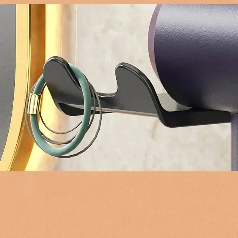 Estante de almacenamiento para secador de pelo, almacenamiento y colocación de conductos de aire para baño, estante colgante, soporte montado en la pared para baño no perforado - imagen 5