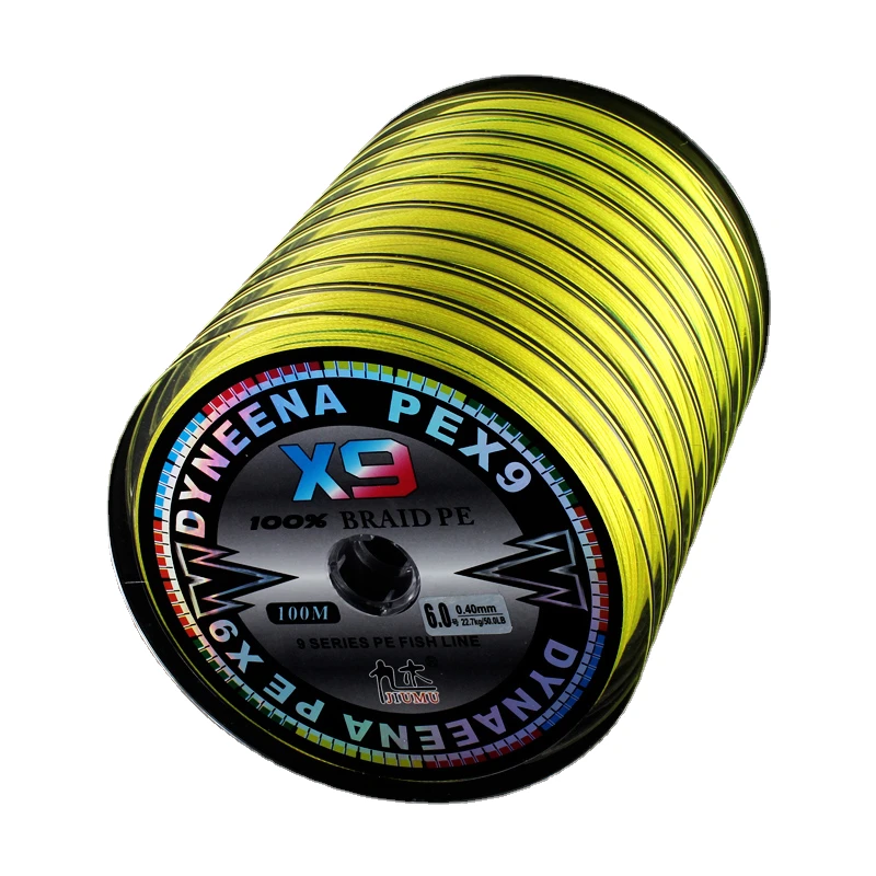 Sedal de pesca de alta resistencia, hilo trenzado de 9 hebras, 100m, 8 hebras, 10 m/color - imagen 3