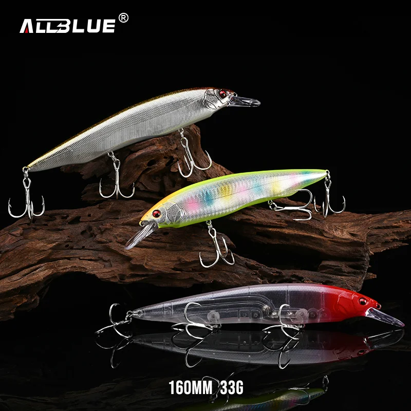 ALLBLUE KANATA + 1 señuelo de pesca Wobbler 16cm 33g cebo duro flotante Longcast Minnow Pike Bass aparejos de agua dulce de agua salada - imagen 3